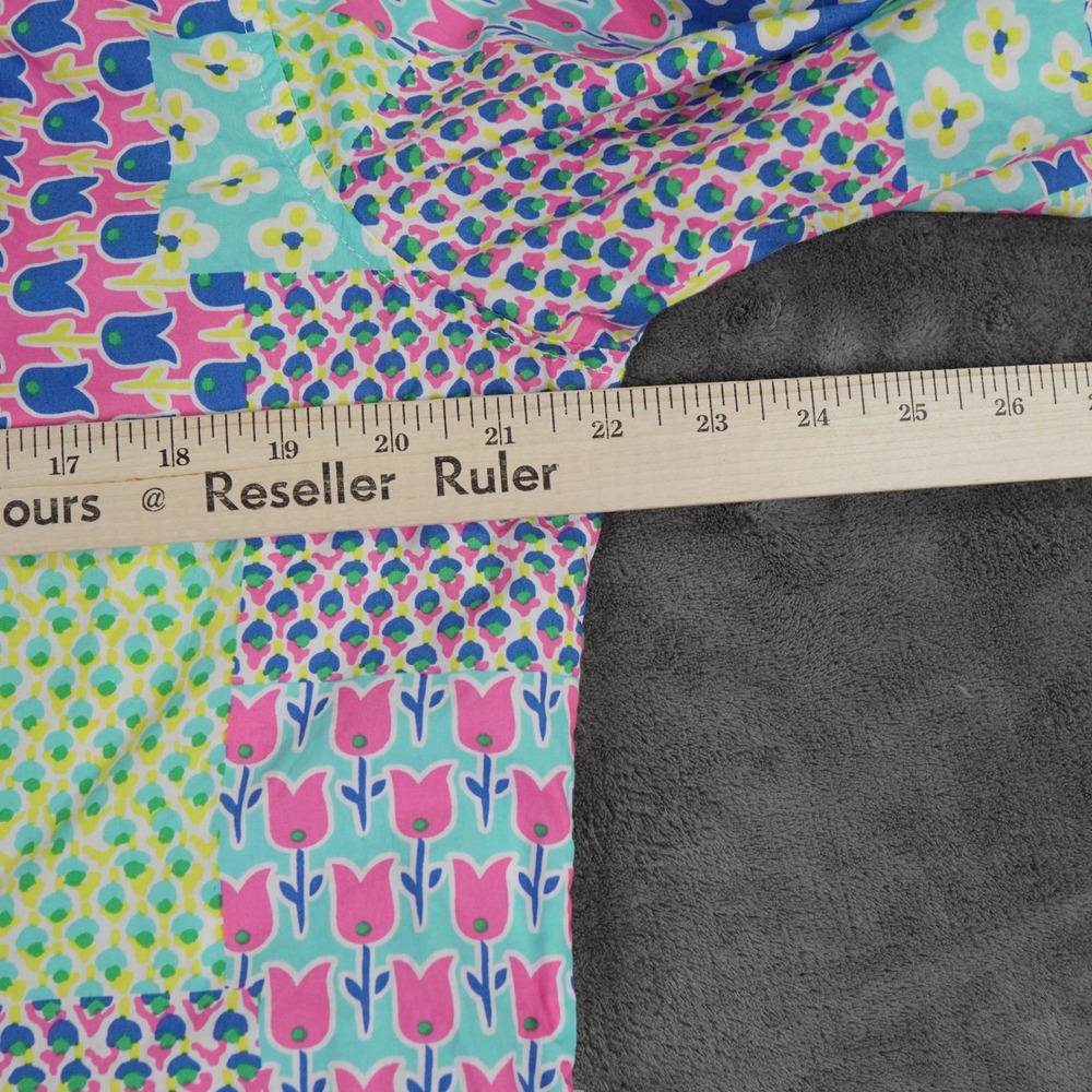 Talbots Islands Shirt Dress Womens 16W Multicolor Patchwork Floral Tulip Belted - Picture 7 of 16